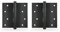 Amig - Pack de 2 Bisagras Fijas - 4'' x 4'' (101 x 101 x 2.5 mm) - Acero Inoxidable 18/8 - Negro - Con Remate Plano - Con Canto Cuadrado