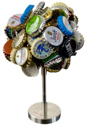 Magnetbaum mit Gravur – Edelstahl Kronkorkenbaum für 100 Kronkorken – Das perfekte individuelle Männergeschenk - Korkenbaum - Sammler - Partyspiel - Geburtstag - Geschenk