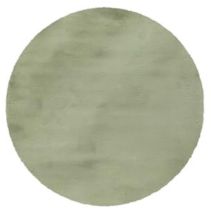 möbelando Teppich >Rabbit< Rabbit, Teppich, Hochflor, maschinell getuftet, gekettelt, (D) Ø 160 cm, 100% Polyester, Rückenmaterial 100% Baumwolle, Mint, 2150 g/m², Wohnzimmer, Esszimmer