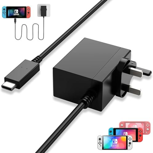39W USB C Fast Charger for Nintendo Switch with 5FT USB C Charging Cable, 15V/2.6A AC Adapter Compatible with Lite/Switch OLED/Switch Deck Dock/Switch Pro Controller, Support TV Mode