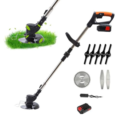 Tondeuse Electrique Gazon Pliable, 21V 13000 mAh Tondeuse Gazon sans Fil Tondeuse Alimentée par Batterie Tondeuse Gazon pour Une Tonte Rapide du Jardin,Piles Et Chargeur Inclus (1 Batterie)