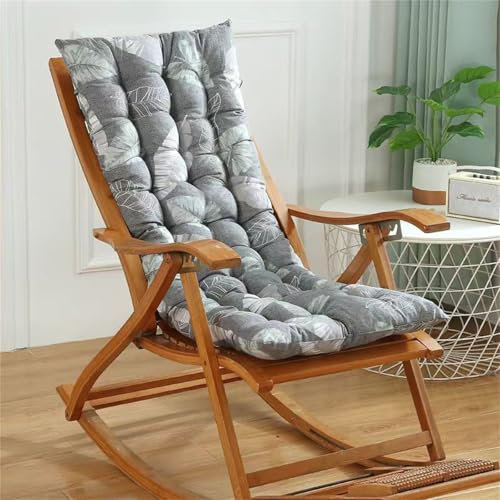 Hearda Cojin Tumbonas Jardin Exterior, Cojin Reclinable Tumbona Grueso con Corbata para Silla De Salón Suave y Cómodo para Interior y Exterior Playa Piscina (001 Hoja Gris,48 * 108cm)