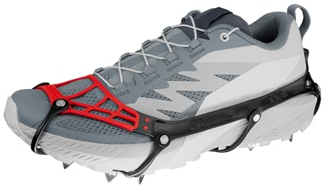 Kahtoola MICROspikes Ghost Winter Footwear Traction, Ultralight Ice Grips with 12 Spikes for Trail Running, Hiking & Walking on ICY & Mixed Terrain