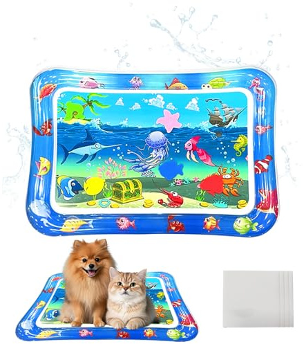 BSITSSS Tapete de Juego Sensorial Inflable para Gatos, Parches Piscina Cuadrada de Agua