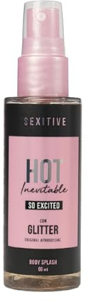 Perfume feromonas mujer - Bruma corporal con brilli brilli - Con el toque luminoso del Sol - Sensualidad satinada para cuerpo y cabello, para atraer hombres - HOT INEVITABLE SO EXCITED 60 ml