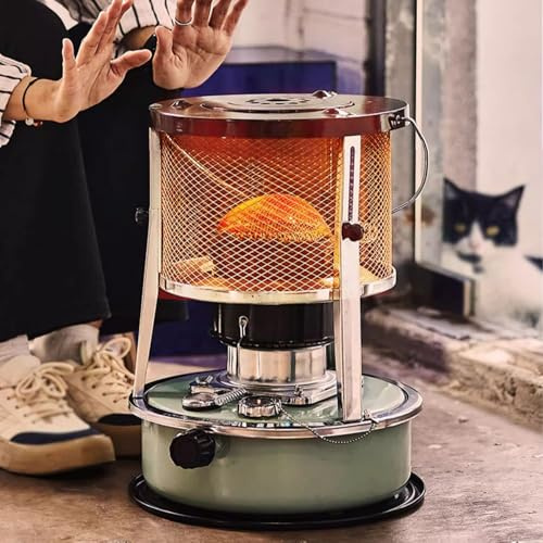 Stufa a cherosene portatile per interni,Multifunzionale Riscaldatore per campeggio Non Elettrica,capacità Serbatoio: 4.6L,Riscaldatore di paraffina per riscaldamento invernale