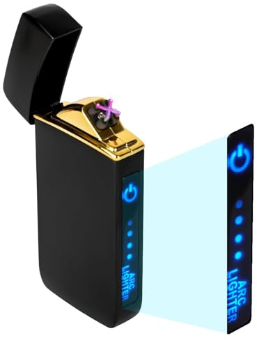 XCRPRT Electric Arc Plasma Lighter Portable With Battery Display, Rechargeable Usb Lighter Windproof And Flameless For Camping, Gifts For Dad,Men Flameless Plasma Lighters
