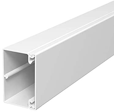 WITTKOWARE Kabelkanal (Leitungsführungskanal), Breite x Höhe 60x40mm, Länge 2m, 24 Stück (Gesamtlänge 48m), Farbe weiß