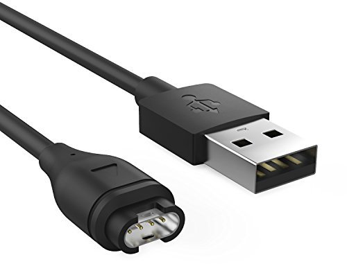 MoKo Charger Cable Compatible with Garmin Fenix 7/7S/7X/6/6S/6X Pro/5/5S/5X Plus/Vivoactive 3/4/4S/Forerunner 45/55/245/745/945/Venu 2S/2 Plus/Instinct, USB Data Sync Charging Cable - Black