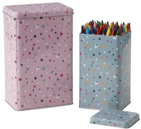 Premier Housewares Cosmic Design Set Of 2 Stellar Storage Canisters | Set Of Large And Small Tea Coffee Sugaer Canisters | Versatile Biscuit Canister | Airtight Kitchen Storage