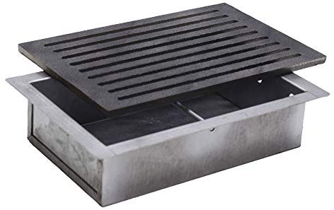 Fonderia Bongiovanni Parrilla de hierro fundido 20 x 30 cm y cajón recoge cenizas h 7 cm