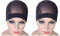 Schwarz Mesh Dome Cap Haarnetz für Perücken mit Breitem Gummiband Wig Cap for Making Wigs 2 Stück/Los (M)