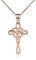 VONALA 925 Sterling Silber Keltischer Knoten Kreuz Halskette Unendlichkeit Liebe Anhänger Schmuck (Rosa Vergoldet)