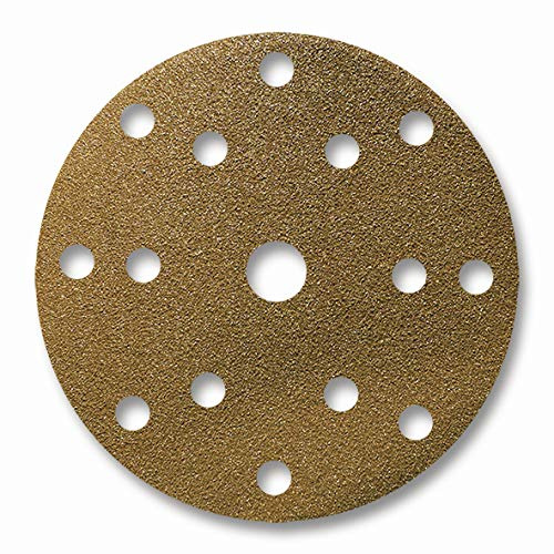 150mm 15 hole SIA Aluminium oxide hook and loop back sanding discs. Price per 50 discs. (P40)