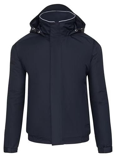 ØRN Mens Bomber Jacket - Hooded Workwear with Insulated Fleece Lining, Water Resistant, Machine Washable, Fulmar 4300 - Navy, 5XL