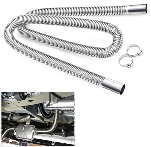 Color Tree 1 inch Stainless Steel Exhaust Pipe Parking Air Heater Fuel Tank Diesel Gas Vent Hose Length 78 Inch