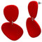 Soul-Cats Statement Ohrringe aus Acryl, Ohrstecker im Retro Style 80er, Farbe: rot