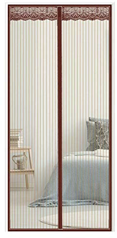 AMZERO Fliegengitter Tür Magnetisch, 75x190cm Balkontür Magnet Fliegenvorhang Insektenschutz Auto Schließen für Balkontür Terrassentür Wohnzimmer, Brown