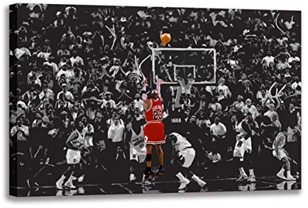 Annick Goutal Michael Jordans Letzter Schuss Im Jahr 1996 Wandkunst Leinwand Malerei Fan Poster Drucken Wandbild Für Wohnzimmer Dekor (Art-4,60 x 90 cm(Mit Rahmen))