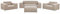 Modernes Loungeset 4-teiliges Polsterbezug/weißes Gestell beige Rovigo