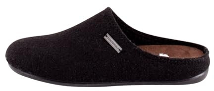 Shepherd of Sweden - Cilla Wollhausschuhe - Damen - 100% Wolle - Schlupfmodell - Pantoffeln - Gummisohle - Black - Größe 39
