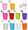 Annhao Vaso di Metallo, (Ganci Rimuovibili) 10 Metallo Ferro Vasi Di Fiori con Gancio per giardino Hanging Balcone Home Decor e 30 pezzi Marcatori di Piante, Di 10 Colori (10x10x8 cm)