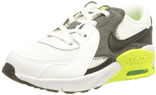 Nike Air Max Excee, Scarpe da Passeggio Unisex-Bambini e Ragazzi, Multicolore White Black Iron Grey Volt, 27.5 EU