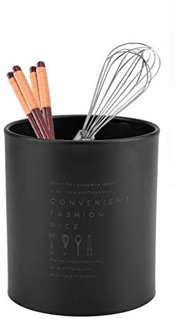 Tyenaza Soportes de Utensilios de Cocina, Soporte para Utensilios de Cocina para Encimera, Soporte para Palillos de Acero Inoxidable de Estilo Nórdico Estante de Almacenamiento para Cocina(Negro)