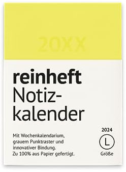 Kalender 2027, kompaktes Format, Softcover, Größe L - Din A5, gelb