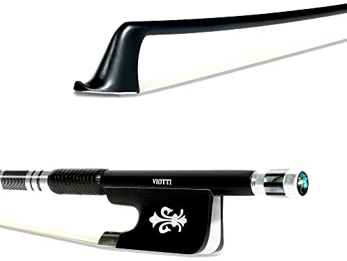 Viotti Carbon Fiber Cello Bow, Hand Crafted by Professional Bow Makers, Strong, Stiff & Well Balanced, Made with Mongolian Horse Hair, For Cellist of All Skill Levels