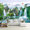 XTSWallpaper Personnalisation 3D Papier Peint 140X70Cm Vert Cascade Paysage Papier Peint Photo Effet 3D Sticker Mural Papier Peint Pvc Autocollant 3D Décoration Cadeau Chambre Enfant