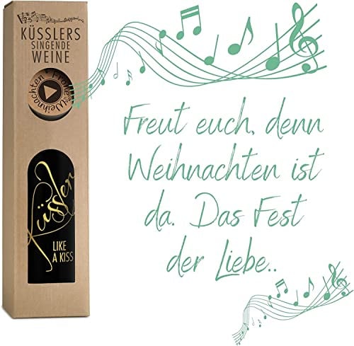 Neu! SINGENDER WEIN für WEIHNACHTEN - ein Cuvée rosé mit eigenem Weihnachtslied - im nachhaltigen Geschenkkarton - das ideale Weingeschenk!
