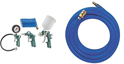Metabo 4 6.01585.00 Coffret d'outils à air comprimé 4 pièces & 901056056 SUPER AIR Tuyau haute pression 10 x 2,75 (Import Grande Bretagne)