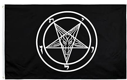 Flagge 90x150cm Kirche Satan Flagge Tempelritter Pentagramm Flagge