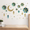 Ramadan Aufkleber Wandtattoos Wanddekoration, Eid Mubarak Wandkunst Dekoration, PVC Wandaufkleber Stern Mondlaterne Aufkleber Islamischer Spiegel Dekoration, Wandaufkleber für Zuhause Schlafzimmer (C)