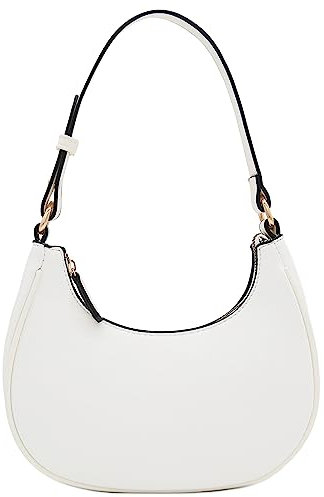 FashionPuzzle, Borsa a tracolla piccola a mezzaluna, bianco/bianco, Taglia unica