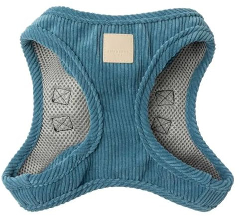 FuzzYard Life Corduroy Step-in-Hundegeschirr, Größe M, stilvolles Premium-Kordsamt-Design in französischem Blau, perfekt für den täglichen Spaziergang