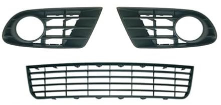 DM Autoteile 151163 Nebelscheinwerfer Gitter Stoßstange Set 3 teilig kompatibel für VW Golf Plus V 5M1 521 2005-2009