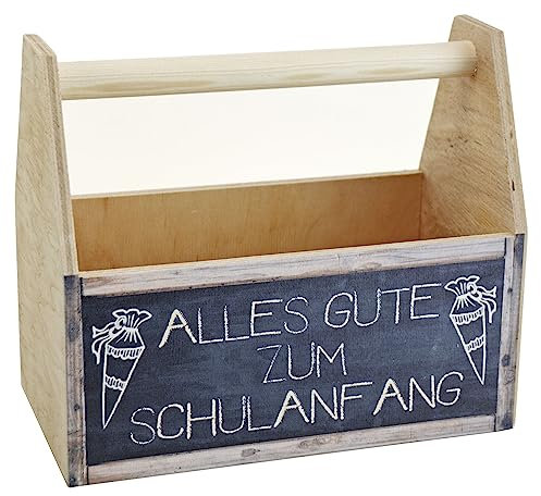 HW HOLZKISTEN-WELT Geschenkverpackung zum Schulanfang/Einschulung Körbchen Holzkiste