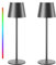 Qsky LED Tischleuchte 2 Stück, Akku Tischlampe Kabellos, Dimmbar Touch Tischleuchte mit USB Ladestation, Warmweiß & 8 RGB Farben Outdoor Tischlampe für Restaurant, Schlafzimmer,Bar,IP54,Schwarz