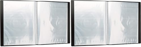 Viquel 546005-04 - Reliure - Protège document A3 - Porte vues A3-60 Vues - 30 pochettes - Noir (Lot de 2)
