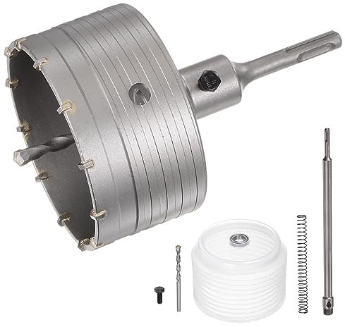 sourcing map Scie-cloche à béton à tige ronde en carbure de tungstène pour béton, ciment, brique, mur de pierre - 110 mm de diamètre