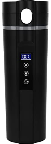 MINGZHE Taza de Viaje con Calefacción Eléctrica Taza con Frasco Y Taza 450 Ml Control Inteligente de Temperatura Taza de Coche con Calefacción Inteligente Negra de bajo Ruido para Viajar Y Acampar