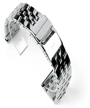 WEBOL 20 mm 22 mm 24 mm hochwertiges Uhrenarmband aus massivem Edelstahl, passend für Breitling-Uhrenarmbandbänder Avenger NAVITIMER SUPEROCEAN Band (Bandfarbe: Silberarmband, Größe: 20 mm)