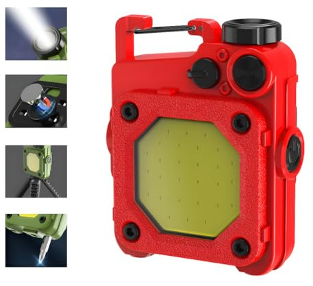 Wixann Rechargeable Torch,500mAh Torches LED Super Bright,1000 Lumens Torches Battery Powered,6 Light Modes Small Torch,Multifunctional Keychain Emergency Mini Torch (Red)