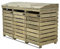 BinBreeze wheelie bin storage unit, wooden outdoor cover, recycling box storage (Triple, with shelf)