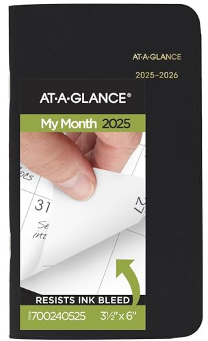 AT-A-GLANCE Planer 2025-2026, 8,9 x 15,2 cm, Taschenformat, 2-Jahresplaner, Schwarz (700240525)
