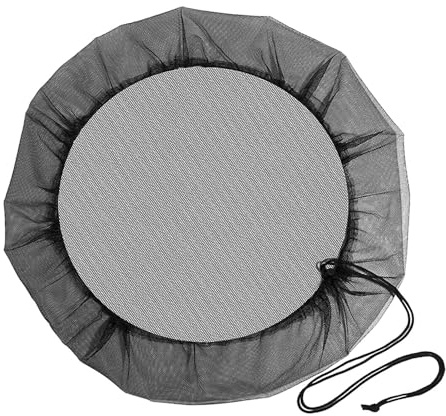 Alnicov Rain Barrel Mesh Garden Rain Barrel Anti-Mosquito Mesh Diameter 95CM With Elastic Band Rain Barrel Mesh Used To Prevent Mosquitoes Or Bugs On Leaves (Black)