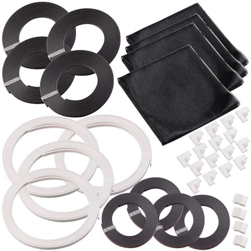 infactory Insektenschutzvorhang: 4er-Set Fenster-Fliegengitter, Magnetleisten, 130x150cm, weiß (Fliegengitter Fenster magnetisch, Gitter-Set)