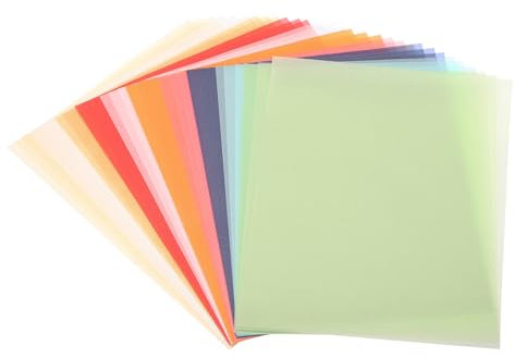 PATIKIL 30 Blätter Pergamentpapier 14x10.8cm, Pergamentpapier bedruckbar Transparentpapier 100GSM farbig für Einladungen Laser InkJet Druck Kartenherstellung, Mehrfarbig